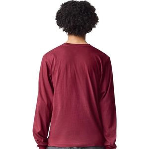 T-shirt classique à manches longues en coton pour homme, col rond, coupe décontractée, couleur unie, pour un usage quotidien, tee-shirt basique - Product Image 2