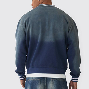 OEM/ODM 100% algodón más tamaño cuello redondo Sunfade lavado sudadera personalizado bordado Logo ácido lavado sudaderas con capucha y sudadera para hombres - Product Image 2