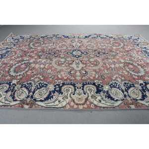 Alfombra Vintage, Alfombra Grande de 5,5x8 pies, Alfombra Turca Oriental Azul de Lana - Product Image 3