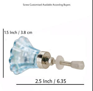 Hot Selling Aqua <b>Crystal</b> Ceramic Flower <b>Knobs</b> Industrial Dining Kitchen Wardrobe Dresser Cabinet Handle Pulls for Bedroom - Product Image 3