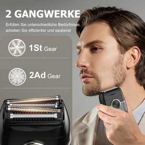 Afeitadora Eléctrica para Hombre con Cuchillas Flexibles, Afeitadora Inalámbrica para Cabeza Calva y Barba, Uso en Seco/Húmedo, Alemán, IPX7 Impermeable - Product Image 1