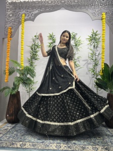 Georgette lourde dentelle brodée avec chemisier coton Lehenga Choli vente en ligne Style formel séquence prête - Product Image 3