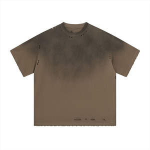 Unique Design <b>Men's</b> Acid Wash Short Sleeve Hip Hop Fashion T-<b>Shirts</b> 2025 Hot Selling Breathable 100% Cotton - Product Image 1