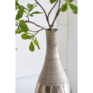 Vase à fleurs en argent avec motif floral pour centre de table de mariage ou décoration intérieure, pot à fleurs - Product Image 6
