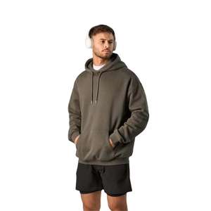 Haute qualité coton uni poids lourd blanc surdimensionné unisexe personnalisé femmes grande taille hommes polaire pull à capuche sweats - Product Image 6