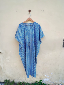 Caftan traditionnel indien fait à la main robe en coton fleuri coupe moderne Maxi longueur décontracté pour le printemps été automne hiver saison - Product Image 3