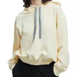 Sudadera con capucha de gran tamaño para mujer, ropa con capucha de manga larga y hombros descubiertos, capucha con cordón, varios colores, otoño
