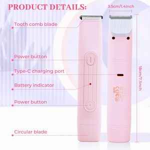 Afeitadora Eléctrica Recargable e Impermeable para Mujer, Recortadora de Vello Púbico, para Área Íntima, Bikini, Brazos, Cuerpo y Rostro - Product Image 4