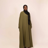Robe Abaya Islamique Simple et Modeste pour Femmes, Manches Longues, Longueur au Sol, Couleur Unie, Viscose, Col Rond, Tenue Casual