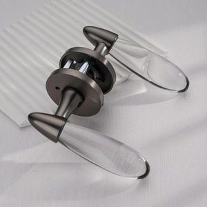 Elegante manija de metal y vidrio para puertas Diseño moderno Manija interior del hogar Aspecto elegante para armarios Cajones y muebles - Product Image 6