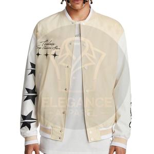 Chaquetas universitarias de béisbol de alta calidad, venta al por mayor, tasa de primavera y otoño, bloque de Color, contraste, estrella, letra impresa, lienzo con soporte - Product Image 1