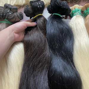 Extensions de cheveux raides naturels Bundle diverses couleurs vietnamiennes 100% cheveux Remy humains couleur personnalisée prix usine - Product Image 1