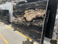 Exotique Brésil Cosmique Noir Granit Magma Or Titane Cuir Granit Pour Intérieur Cuisine Comptoirs