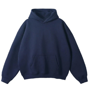 เสื้อมีฮู้ดแบบสวมหัวผ้าขนแกะหนาสไตล์ฝรั่งเศสสำหรับผู้ชายเสื้อสไตล์สตรีทโอเวอร์ไซส์เนื้อผ้าเรียบ100% - Product Image 1