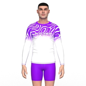 Fournisseur en gros de t-shirts de compression à manches longues pour hommes, imprimés sur mesure, pour le surf, le jiu-jitsu, le MMA, évacuant l'humidité - Product Image 6