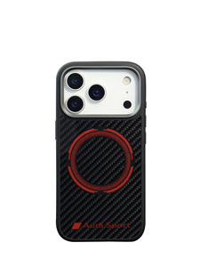 Coque de protection magnétique en fibre de carbone Audi Sport sous licence officielle pour iPhone 17 Pro/17 Pro Max/18 Pro/18 Pro Max - Product Image 1