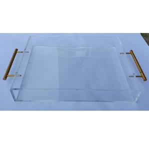 Plateau de service en acrylique de haute qualité avec poignée en métal provenant de l'inde, artisanat de qualité - Product Image 5