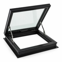 Fenêtre de toit manuelle à ouverture verticale ventilée 600x600mm, double vitrage trempé, cadre en alliage d'aluminium, insonorisée pour greniers et sous-sols