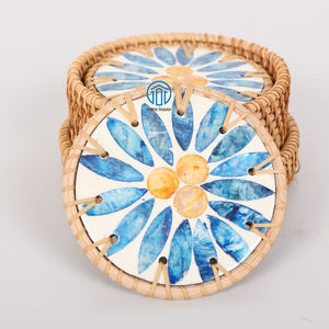 Vaisselle décorative au toucher brillant de luxe de choix chauds incrustation à la main Capiz sous-verres en nacre du Vietnam - Product Image 1