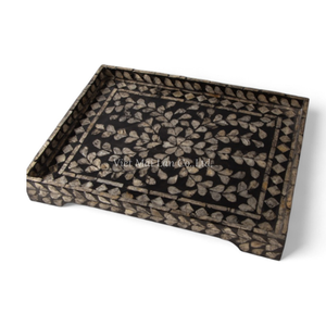 Bandeja de Servir Hecha a Mano con Madreperla, Decoración con Incrustaciones de Conchas, Ecológica, Natural, para Uso Doméstico, Vietnam - Product Image 2