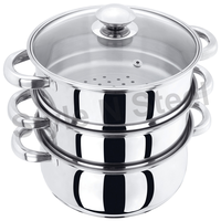 Hochwertiges Edelstahl-Frittierpfannen-Set, 2-teilig, mit Dampfgarer und Bakelit-Griff, Gas- und Induktionsgeeignet