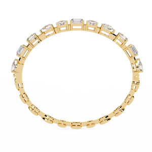9K 10K 14K 18K Gold Lab Grown Princess Cut Diamond Wedding Bracelet with 23 Stones-IGI Certified Elegant & Dazzling Luxury - Product Image 2