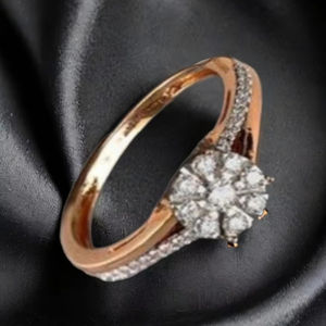 Anillo de compromiso de boda de oro rosa de 14K certificado GIA con diamante natural chapado en rodio para regalo de aniversario de mujer anillos finos - Product Image 1