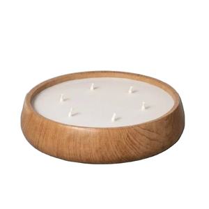 Latest Design <b>Large</b> Size Bamboo Wood <b>Candle</b> Holder and Stand Superior Quality Round Shape Bamboo Wood Dough <b>Candle</b> Holder - Product Image 1