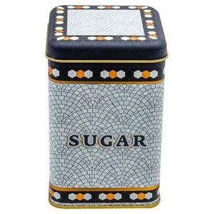 1.6L géométrique mosaïque motif acier stockage étain 105x105x160mm carré métal pour maison cuisine assaisonnements sucre vacances - Product Image 2