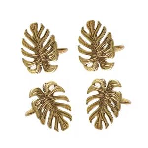 Anillos de Servilleta Redondos Chapados en Oro con Diseño de Rosa en Relieve - Product Image 6