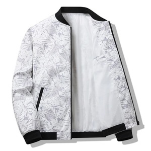 Chaqueta de bombardero de béisbol ajustada para hombre para primavera y otoño, nueva ropa de calle, cortavientos estampado a la moda, tela de lona fina - Product Image 1