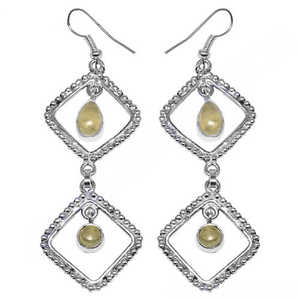 Boucles d'oreilles pendantes en argent 925 avec plaqué or 14 carats, or rose, ornées de perles et de diamants, pour mariage, fête ou cadeau - Product Image 3