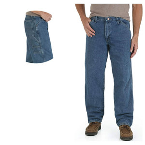 Ropa de hombre 2024 otoño primavera simple azul Jeans hombres lavado pierna recta carpintero Jeans - Product Image 5