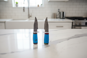 Juego de Cuchillos de Chef Profesionales Hechos a Mano, 2 Piezas, Hojas de Acero al Carbono Ambidiestras, Duraderas, Afiladas, con Mango de Plástico y Madera - Product Image 3