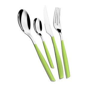 เครื่องใช้บนโต๊ะอาหารด้ามสีเขียวทันสมัยพร้อมหัวสีเงินสำหรับรับประทานอาหารและโฮสติ้งในชีวิตประจำวันแบบมีสไตล์สำหรับครอบครัวขายส่งจากอินเดีย - Product Image 1