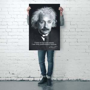 Albert Einstein Modern Style <b>Canvas</b> Poster "I Have No Special Talents.." for <b>Wall</b> Use - Product Image 5