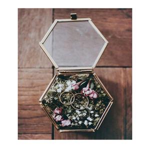 Caja de Anillos de Vidrio y Metal de la Mejor Calidad, Diseño Moderno, Forma Hexagonal, Caja de Almacenamiento de Anillos para Proveedor Mayorista - Product Image 6