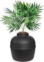 Bac à litière pour chat dissimulé, jardinière décorative avec filtre à charbon, plante artificielle, kit de mobilier pour chat d'intérieur rond