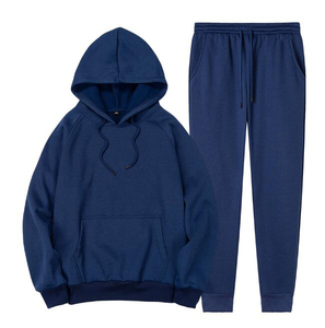 Nuevo traje de sudor Envío directo Logotipo personalizado Poliéster Manga larga Jersey Sudadera con capucha Pantalones Conjunto de 2 piezas Traje de jogging Trajes de chándal para hombres - Product Image 3