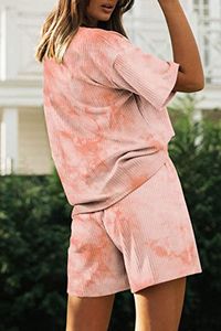 Vente en gros Ensemble 2 pièces de haute qualité pour femmes, t-shirts à manches courtes, shorts, tenue décontractée d'été 100% coton respirant - Product Image 6