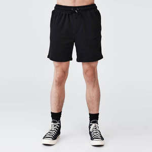 Pantalones cortos de poliéster y algodón para hombre con cordón de algodón plano Pantalones cortos de lana para hombre Logotipo personalizado - Product Image 4