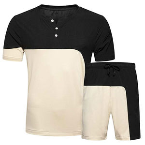 Ensemble d'été imprimé de logo personnalisé à la mode pour hommes ensemble de t-shirt et de short à manches courtes de haute qualité - Product Image 4