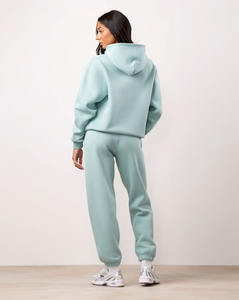 Calidad Premium al por mayor cielo azul hombro caído mujeres 365 ajuste relajado Sudadera con capucha antiarrugas y transpirable sudaderas con capucha en blanco para mujeres - Product Image 2