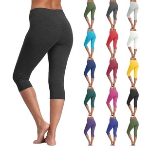 Customized Logo Soft Printed High Waist Woman <b>Leggings</b> Breathable Plain Pants for <b>Ladies</b> - Product Image 5