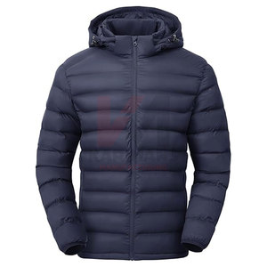 Chaqueta acolchada ligera y cálida para hombre, capucha desmontable, tela resistente al agua, 4 bolsillos, logotipo personalizado OEM, suministro directo de fábrica - Product Image 5