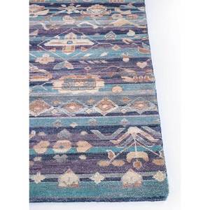 Alfombra de Lana Anudada a Mano Azul Viscaya AKWL-1062, Patrón Geométrico Rectangular, Alfombra para Pasillo, Sala de Estar, 9x12, para Decoración del Hogar - Product Image 4