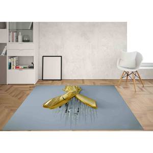 Tapis imprimé géométrique, tapis contemporain épais à effet 3D, tapis à poils doux - Product Image 2