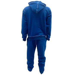 Chándal deportivo personalizado XXL para hombre, ropa de calle informal, conjunto de Joggers, Sudadera con capucha lisa con estampado de logotipo bordado y punto de contraste - Product Image 2