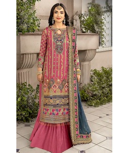 Costume pakistanais islamique grande taille pour femmes en tissu de mousseline avec robe modeste style Sharara, style de rue - Product Image 1