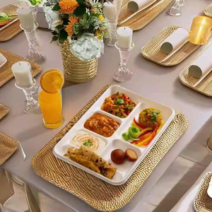 Plaques de bagasse jetables compostables les mieux notées Plaques en fibre de canne à sucre naturelle pour le service alimentaire - Product Image 3